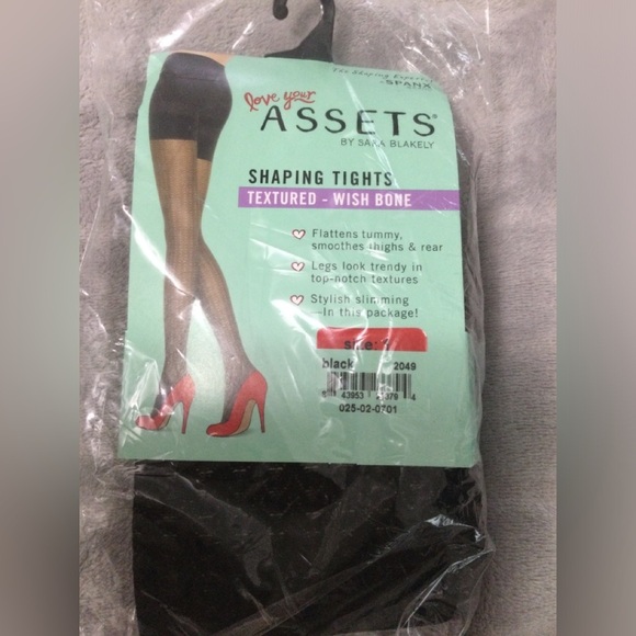 Assets By Spanx Accessories - Assets by Spanx Black Textured Wish Bone Shaping Tights